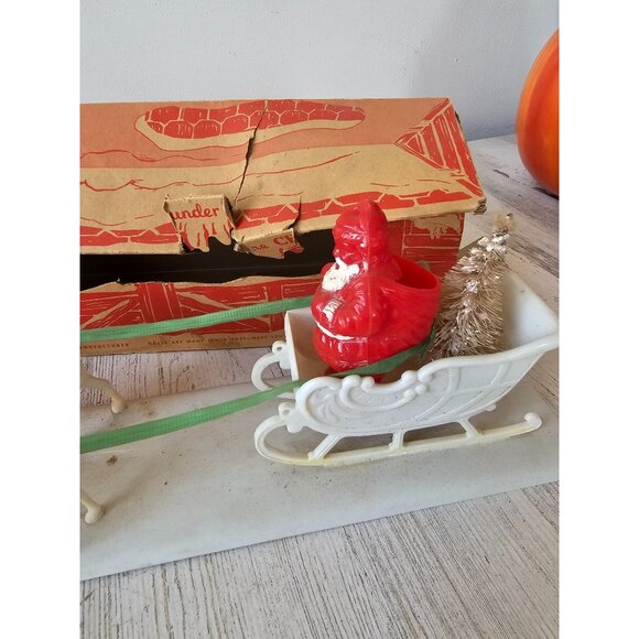 Vintage Irwin plastic reindeer sleigh Santa decor as is antique - Picture 4 of 10